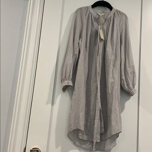 Striped button down dress